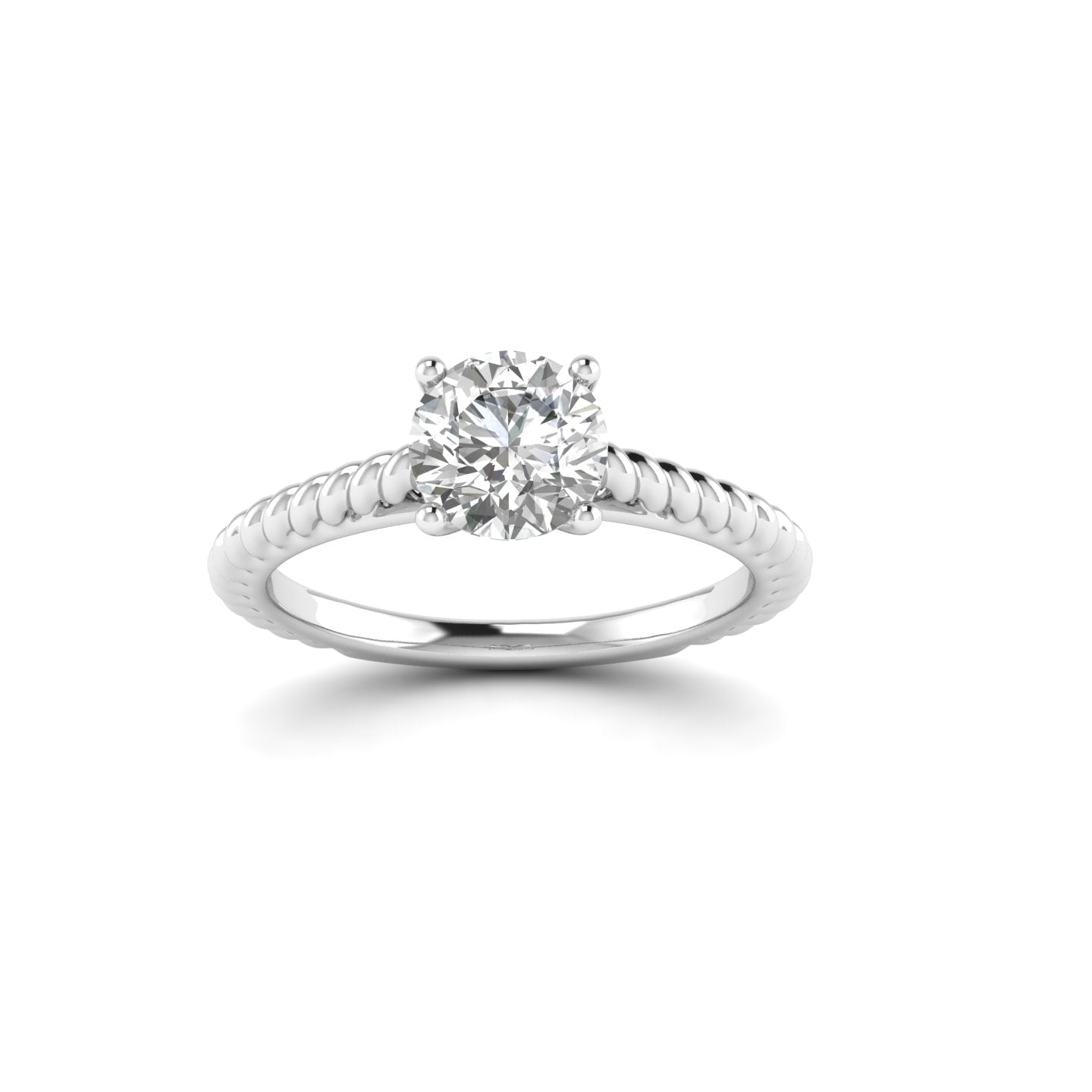 White Gold Studded 1 Carat Lab Grown Diamond Ring-E Color VS1 Clarity.